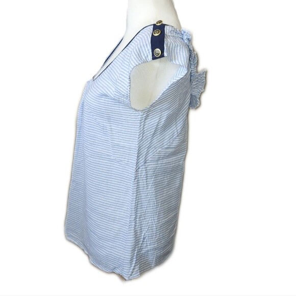 CAbi Style #5600 Windward Reversible Striped Nautical Linen Blend Top, XS - Picture 7 of 13